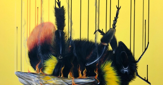 Artist – Louise McNaught Title – Burning Alchemy Medium – Original Art : Mixed Media on Canvas Price - £2,000 Available in George Thornton A