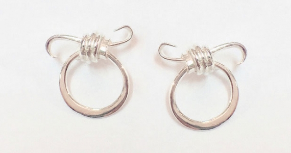 Hand planished silver stud ear-rings £138
