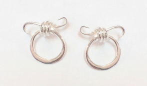 Hand planished silver stud ear-rings £138