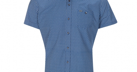 Guide london blue patterned short sleeve shirt - slaters